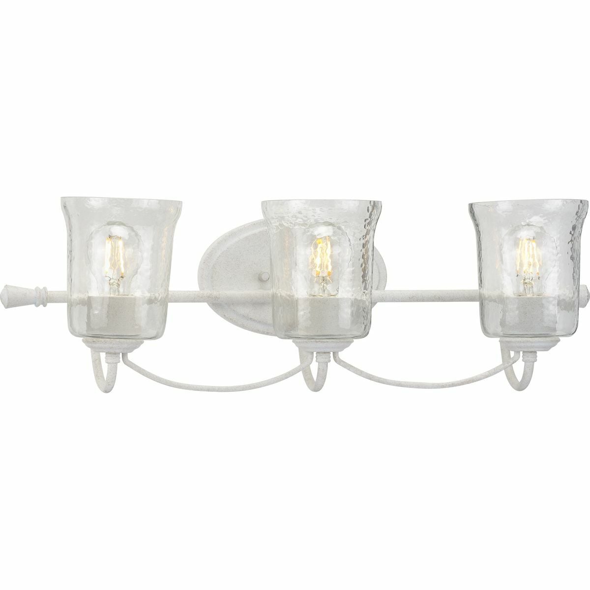 P300255-151 Bowman Bath Vanity Light Fixture, (3) A19 Lamp, 120 V, Cottage White Housing