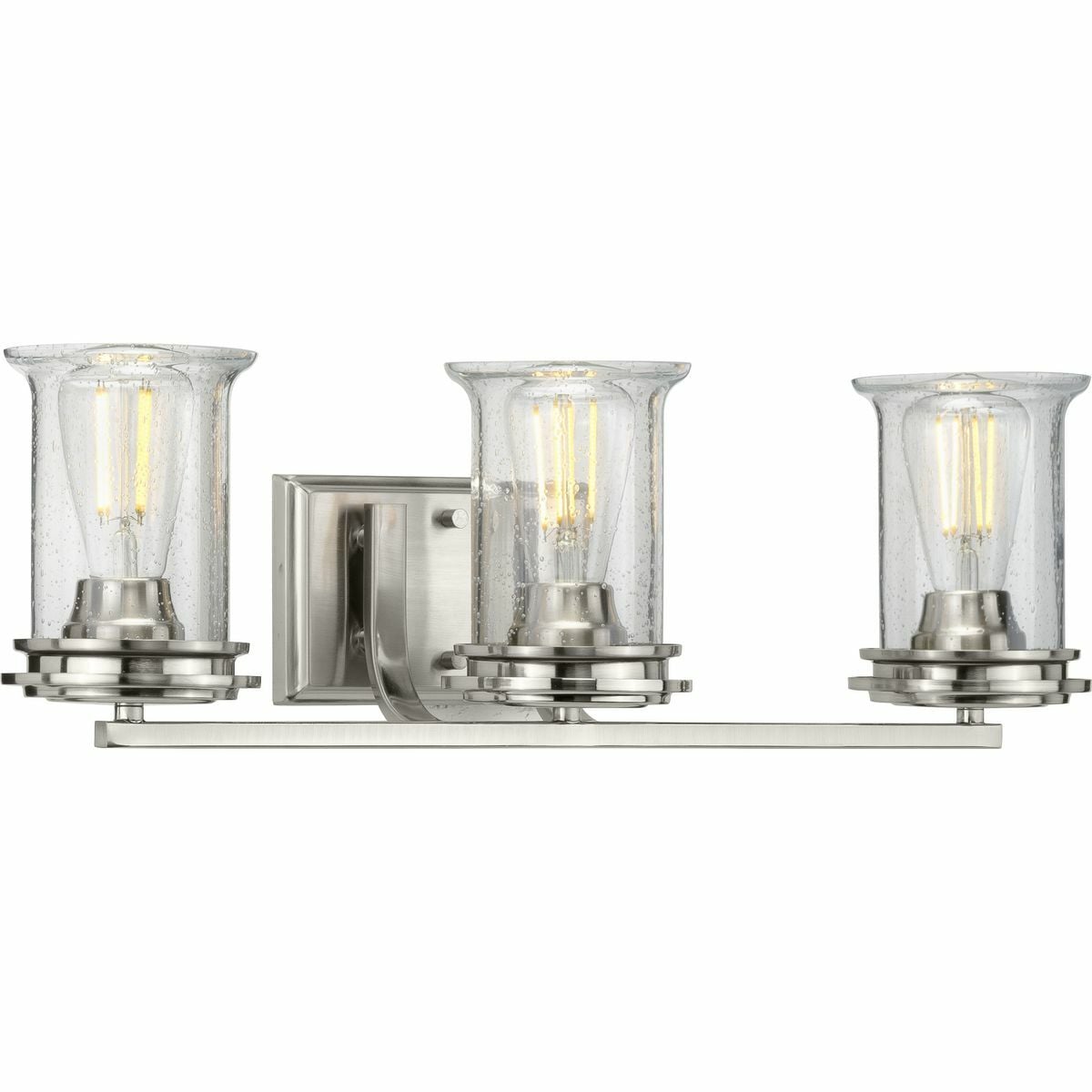P300274-009 Winslett Bath Vanity Light Fixture, (3) A19 Lamp, 120 V, Brushed Nickel Housing