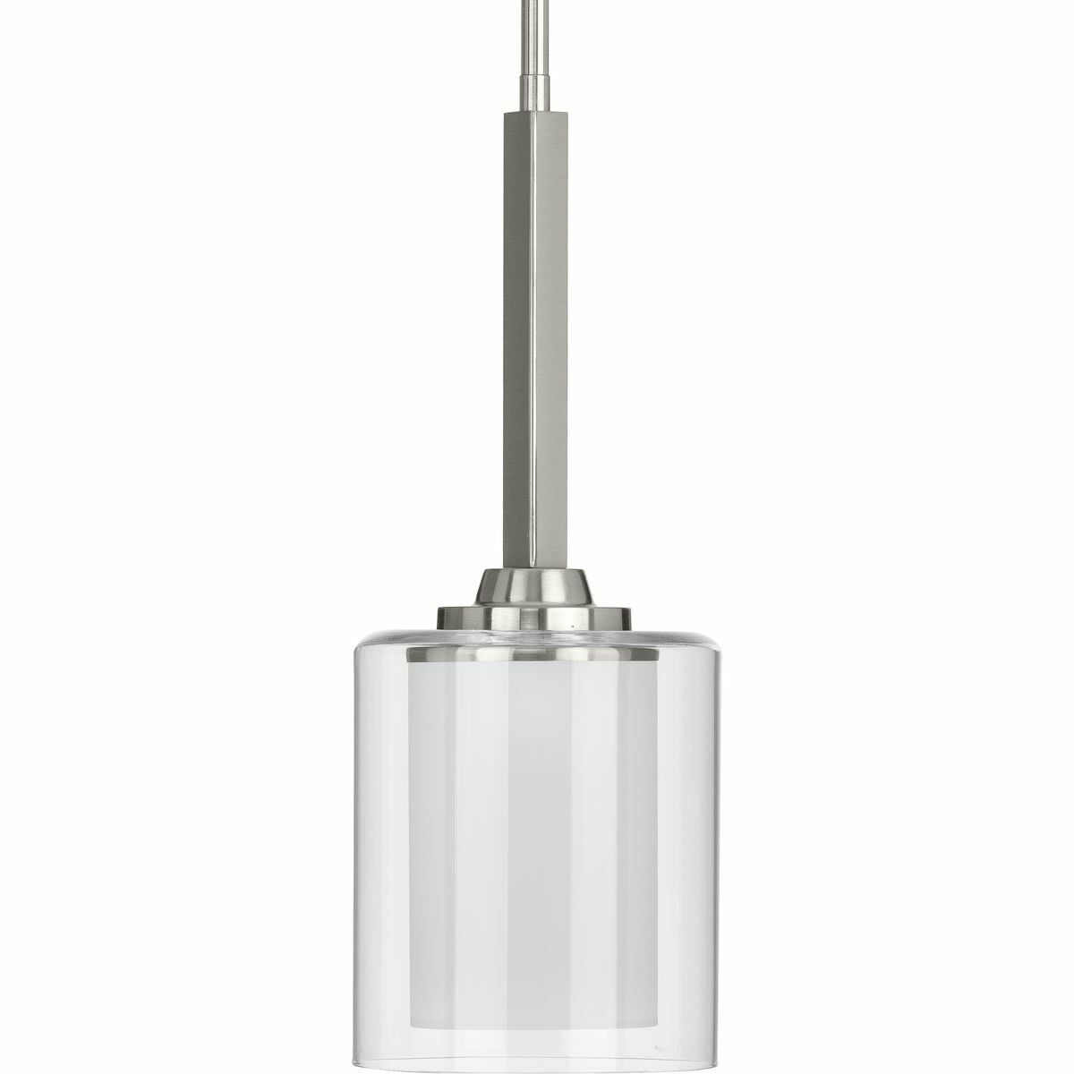 P500103-009 Kene Pendant Light, (1) A19 Lamp, 120 V, Brushed Nickel Housing