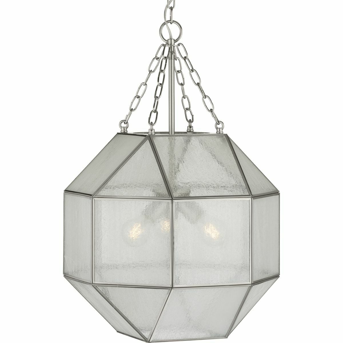 P500222-009 Mauldin Pendant Light, (3) A19 Lamp, 120 V, Brushed Nickel Housing