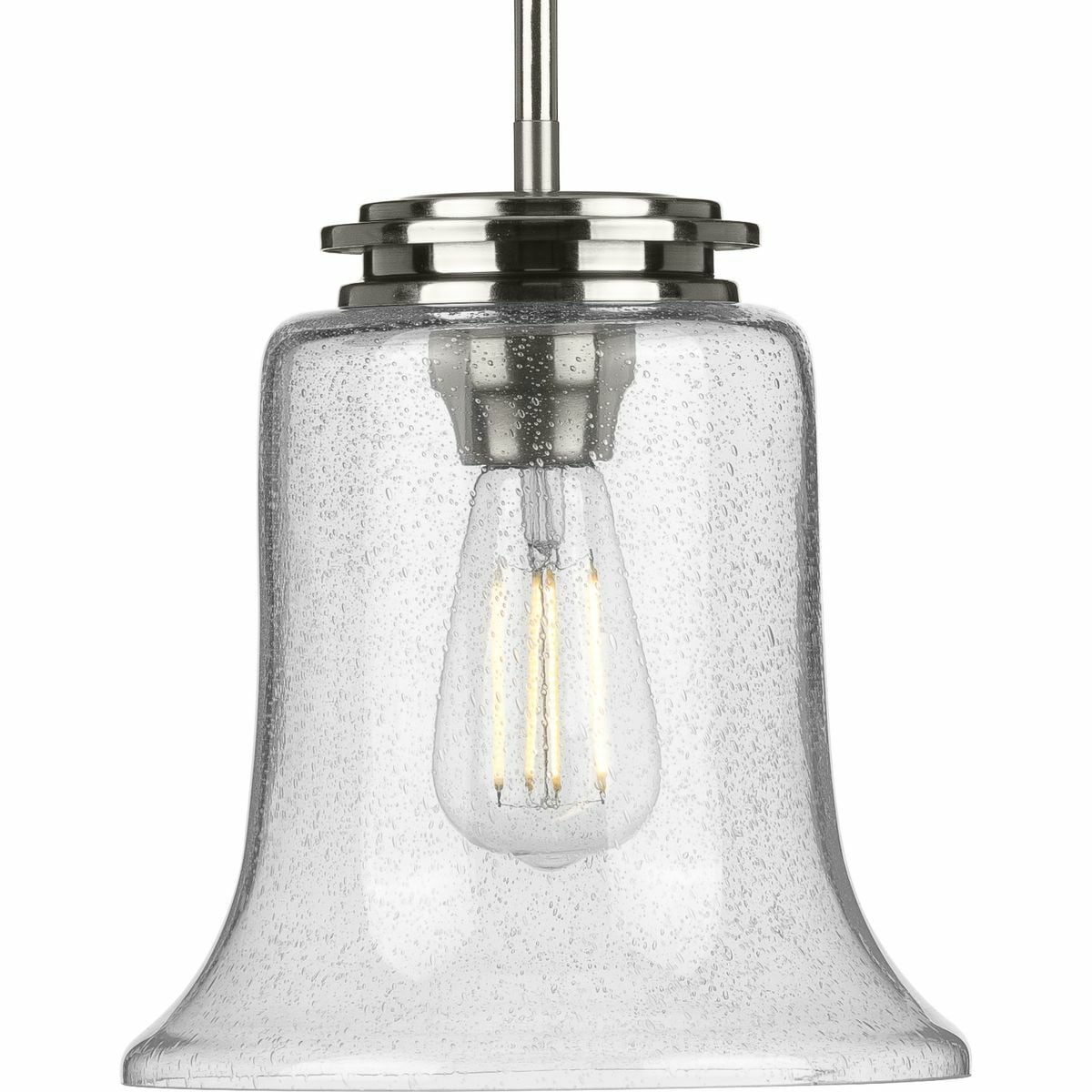 P500238-009 Winslett Pendant Light, (1) A19 Lamp, 120 V, Brushed Nickel Housing