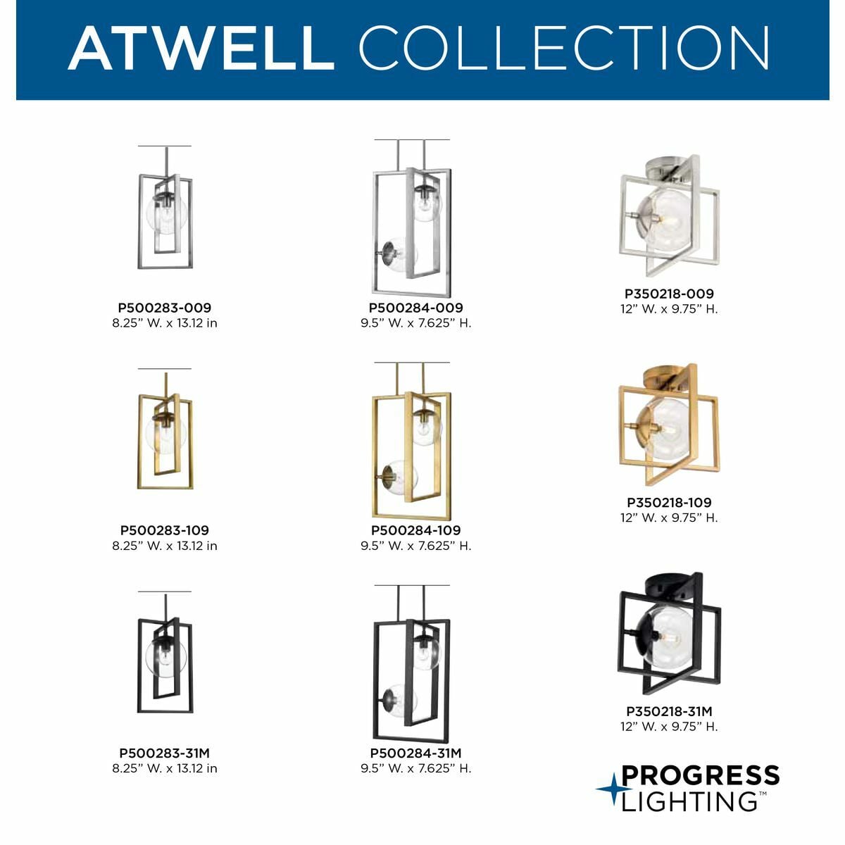 P500283-031 Atwell Pendant Light, (1) Lamp, 120 V, Matte Black Housing