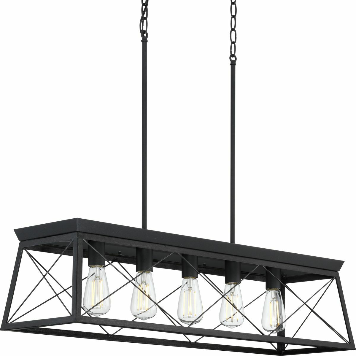 P400048-031 Briarwood Chandelier Light, (5) A19 Lamp, 120 V, Textured Black Housing