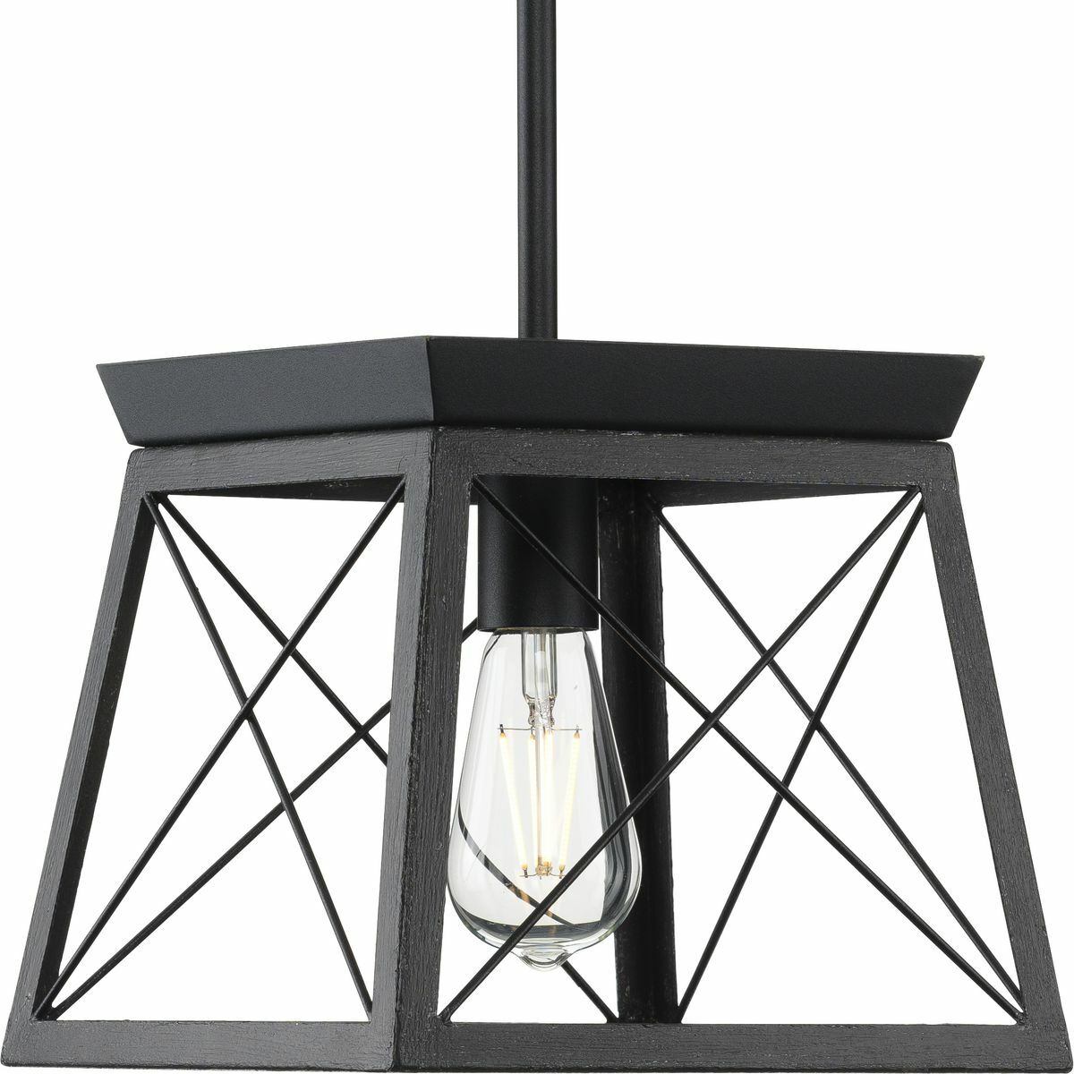 P500041-031 Briarwood Hanging Mini-Pendant Light, (1) A19 Lamp, 120 V, Textured Black Housing