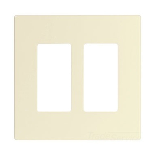 Eaton Screwless wallplate, Screwless, Lt. Almond, Decorator Cutout, Polycarbonate, Two- gang, Mid-size