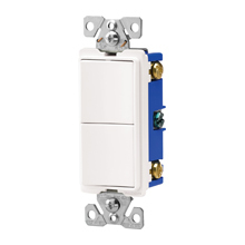 7728BK-BOX 3-Way Temper-Resistant Decorator Combination Switch, 120/277 V AC, 15 A