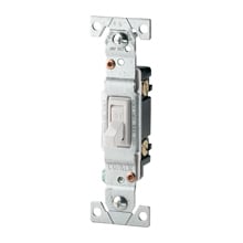 Eaton toggle switch, 15A, Wall, 120V, Side wire, Screw, Ivory, Three-Way