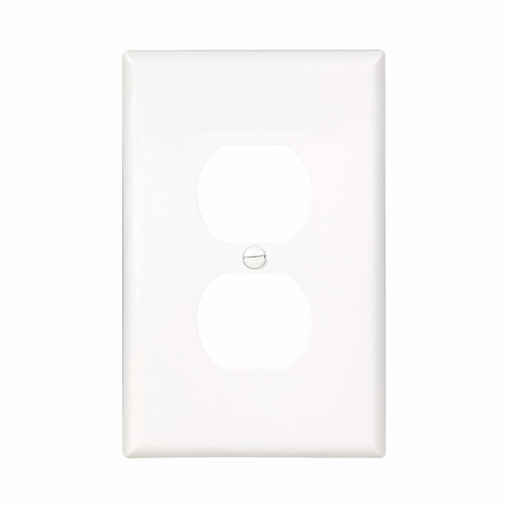 PJ8W Arrow Hart PJ Series Mid-Sized Receptacle Wall Plate, 1 Gangs, 3.12 in W x 4.87 in H, Polycarbonate/Thermoplastic, White