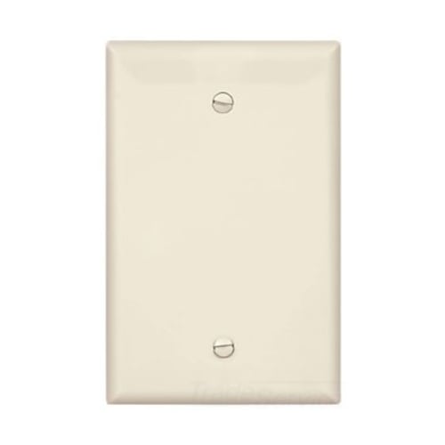 Eaton Blank wallplate, Box mount, Lt. Almond, Blank Cutout, Polycarbonate, Single- gang, Mid-size