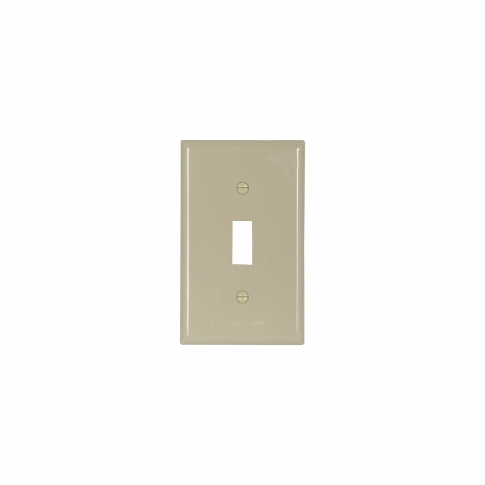 Eaton Standard Size Toggle Switch Wallplate, Ivory, Toggle, Nylon, 1, Standard