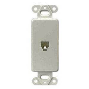 3560-4W Decorator Insert, RJ11 Connector, Flush Mount, White
