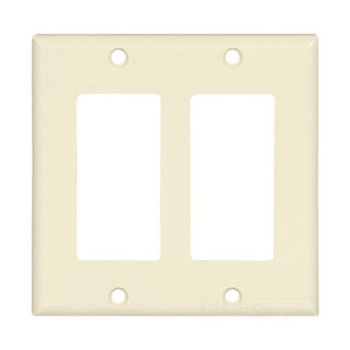 2152LA-BOX Arrow Hart Standard Decorative Wall Plate, 2 Gangs, 4.56 in W x 4.5 in H, Thermoset, Light Almond