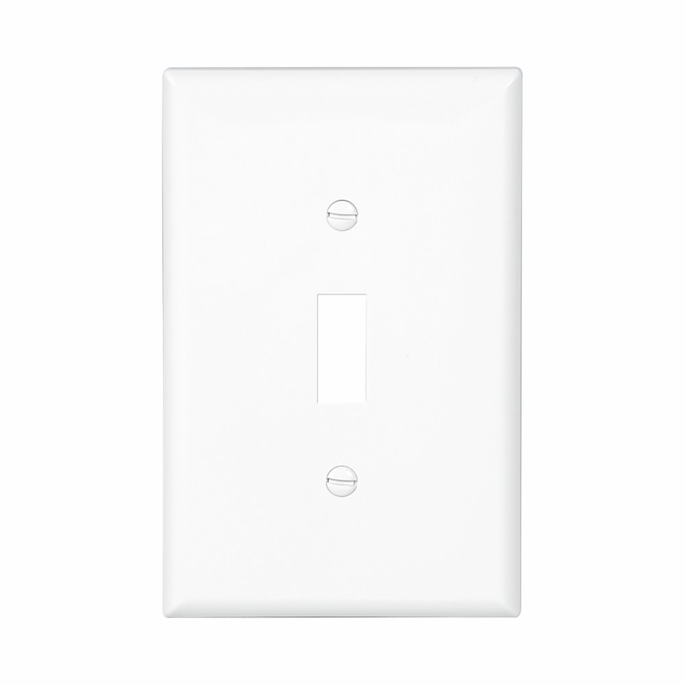 PJ1W Arrow Hart Mid-Sized Standard Wall Plate, 1 Gangs, 3.12 in W x 4.87 in H, Polycarbonate, White
