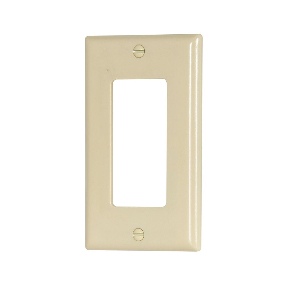 Eaton Decorator / GFCI wallplate, Ivory, Decorator Cutout, Thermoset, Single- gang, Standard