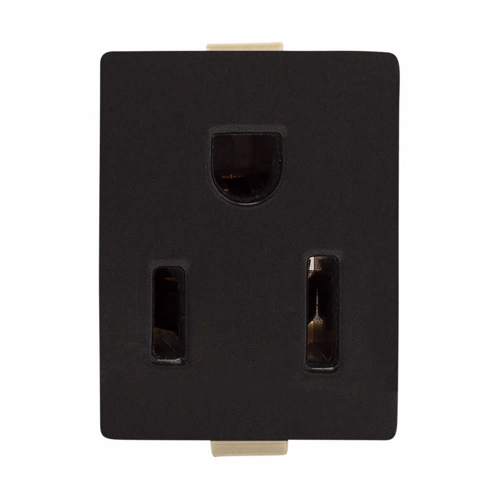 67BK-BU Arrow Hart Straight Blade Single Receptacle, 125 VAC, 15 A, 2 Poles, 3 Wires, Black