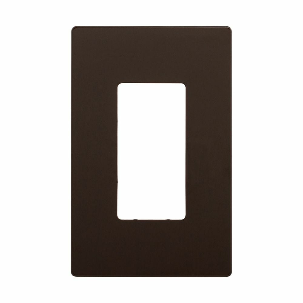 Eaton Screwless wallplate, Screwless, Brown, Decorator Cutout, Polycarbonate, Single- gang, Mid-size
