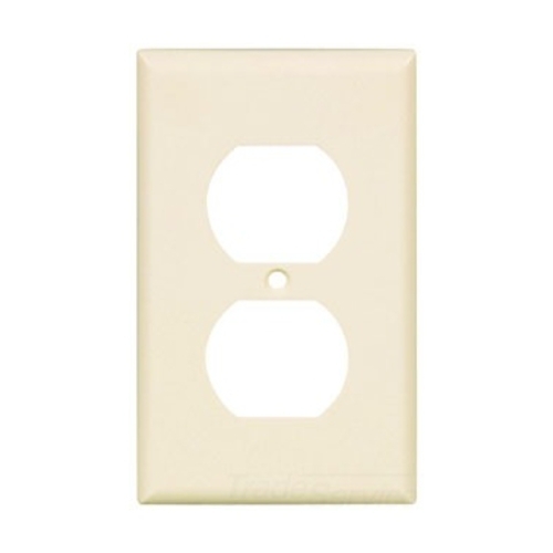 Eaton Duplex receptacle wallplate, Lt. Almond, Duplex receptacle Cutout, Thermoset, Single- gang, Standard, ED Box