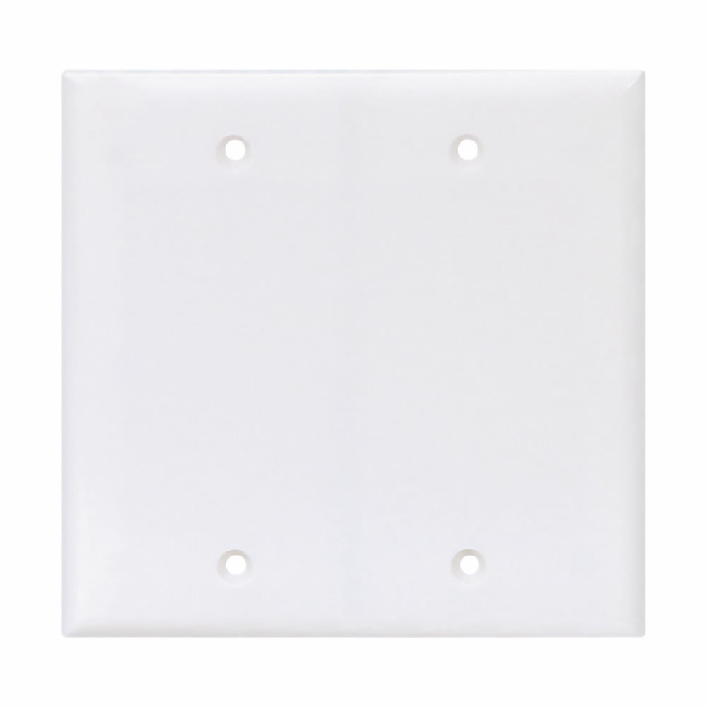 PJ23W Arrow Hart Mid Size Specification Grade Blank Wall Plate, 2 Gangs, 4.94 in W x 4.87 in H, Polycarbonate, White
