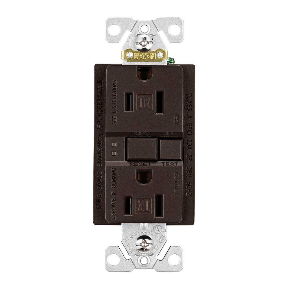 Eaton GFCI receptacle, 15A, 125 Vac, Oil rubbed bronze A21