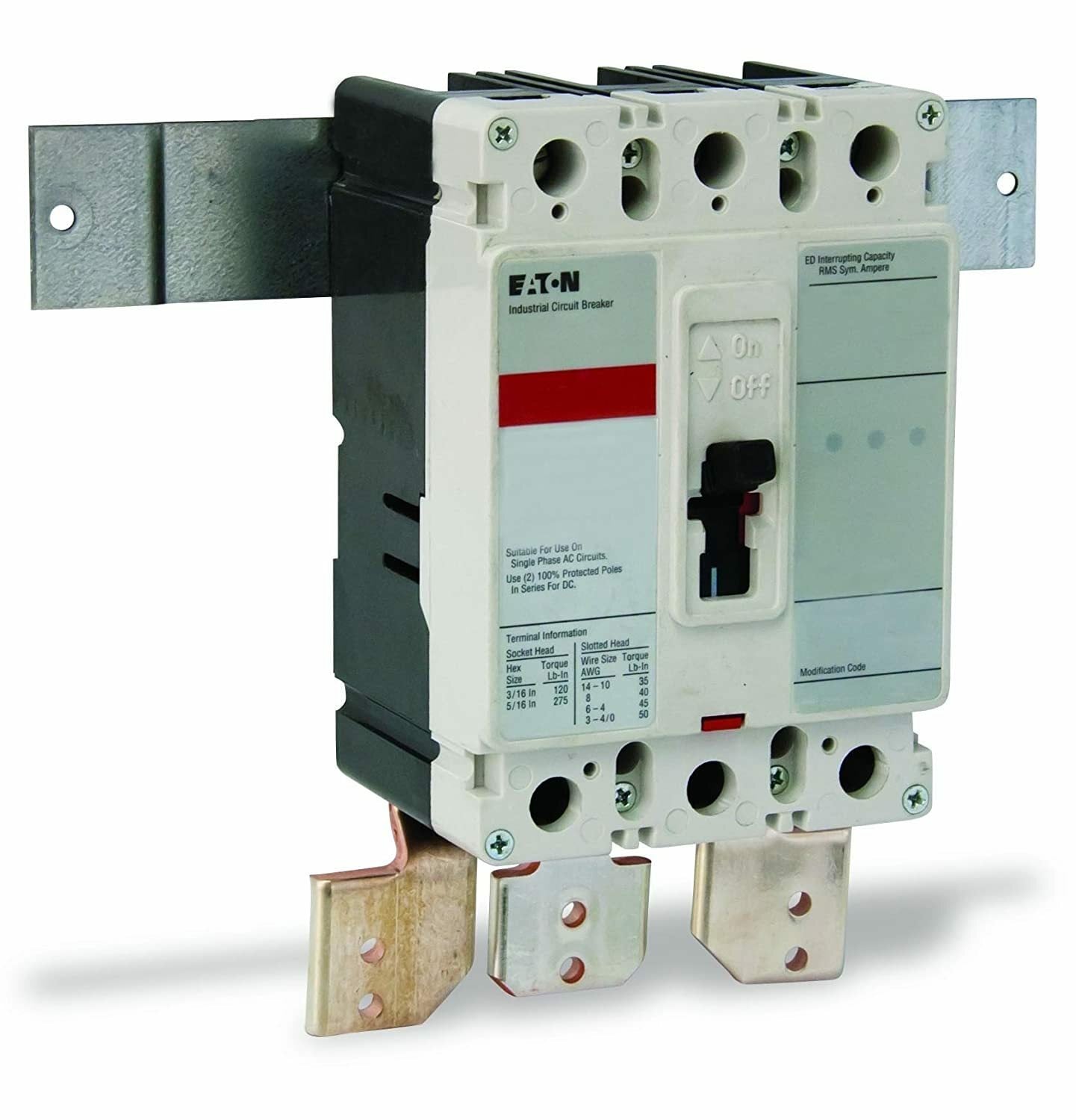 BKED100 Pow-R-Stock 1/3-Phase Main Circuit Breaker Kit, 240 V AC, 100 A, 65 kA Interrupt