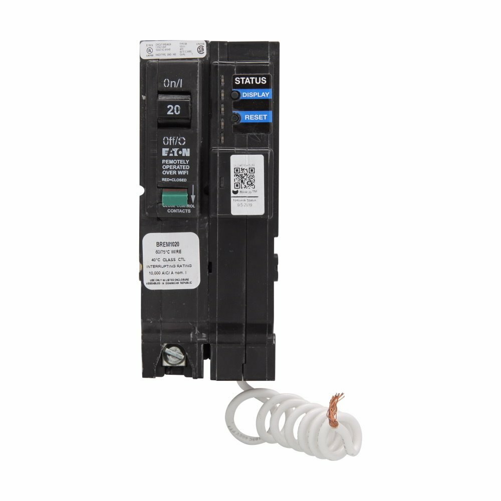 BREM1020 Type BR Energy Management Circuit Breaker, 120/240 VAC, 20 A, 1 Pole