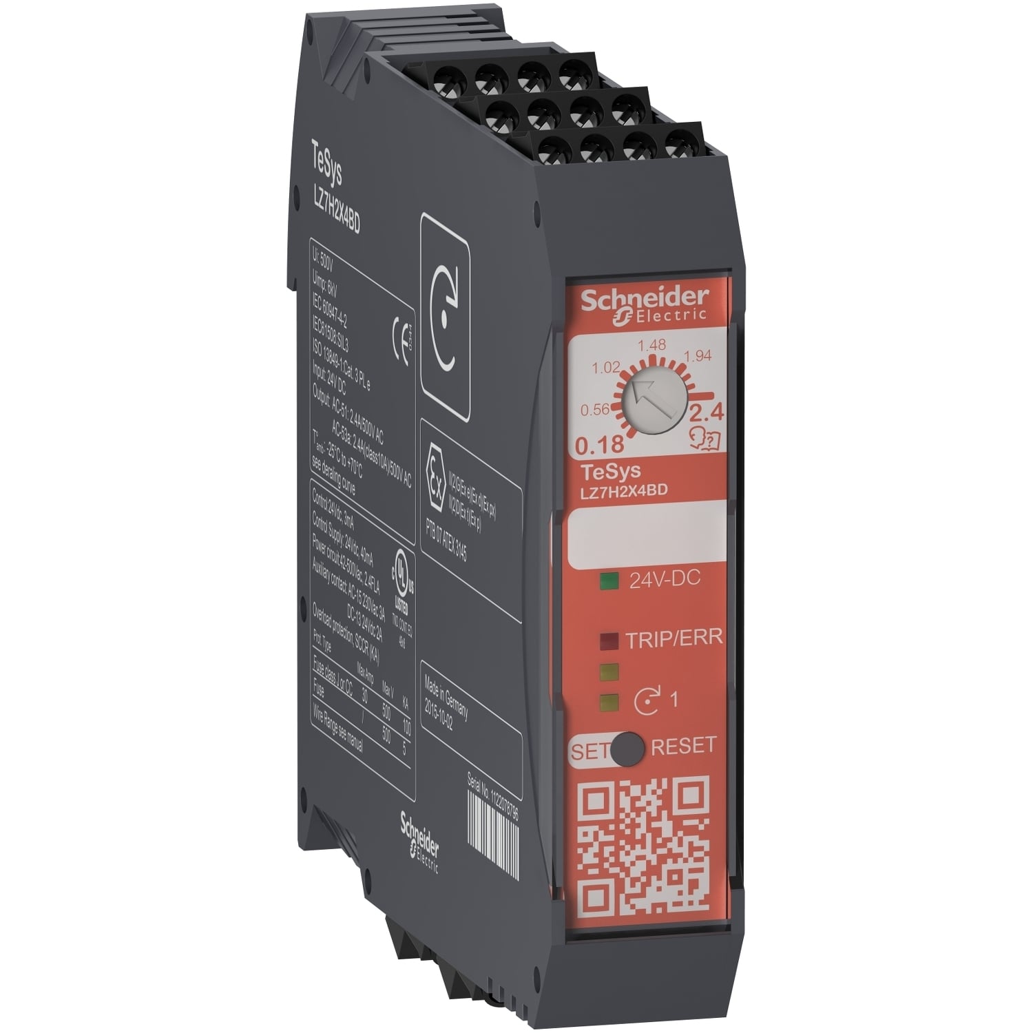 LZ7H6X5BD Ultra Compact Motor Starter, 24 VDC V Coil, Direct Action, 3 Poles, IP20 Enclosure