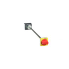 Extended rotary handle, ComPact NSXm, red handle/yellow front, shaft length 200-600mm, IP65