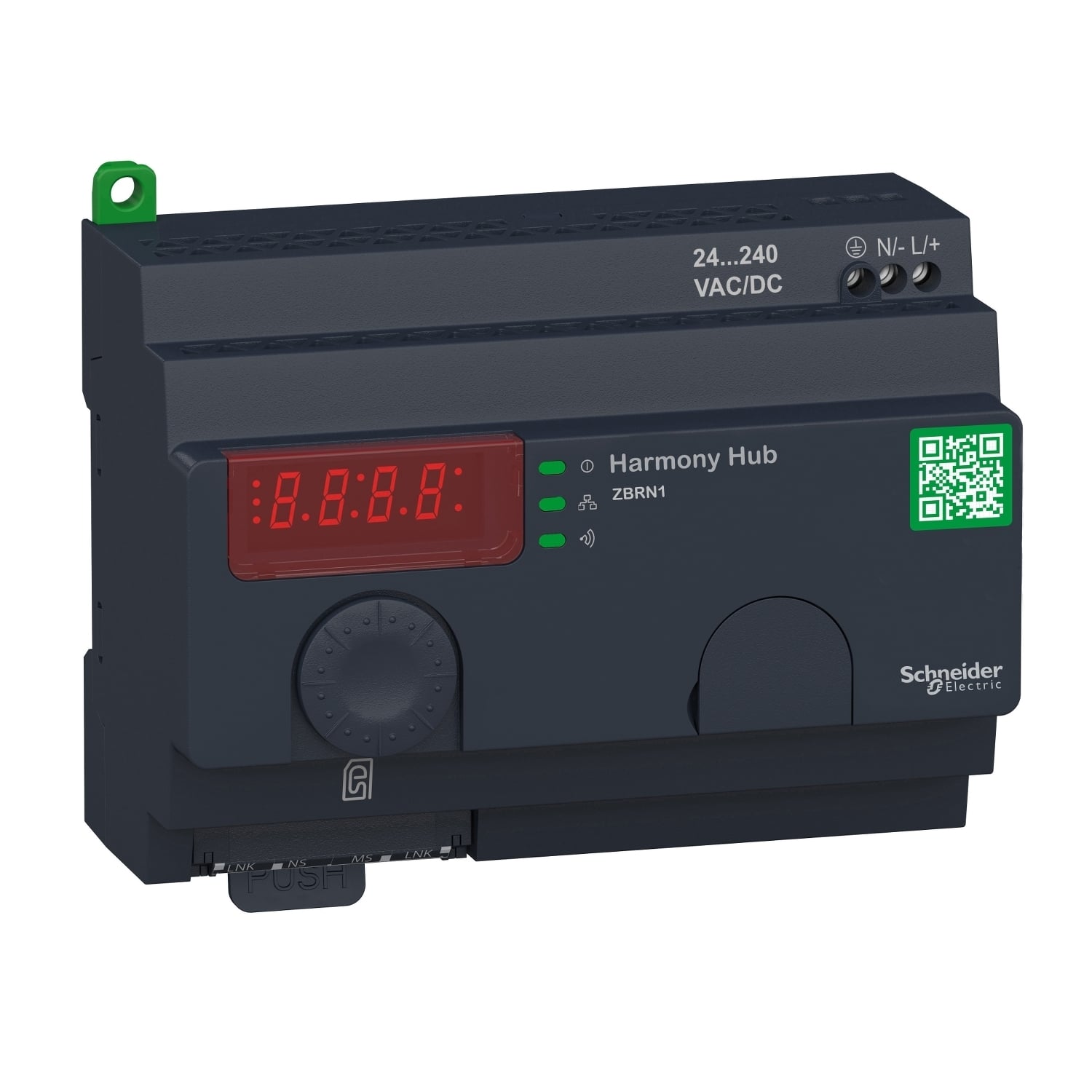 ZBRN1 Harmony Type 3 Integrated Antenna Wireless to Modbus/TCP Ethernet Gateway, For Use With Harmony 22 mm Pushbutton Operator, -40 to 70 deg C, Plastic