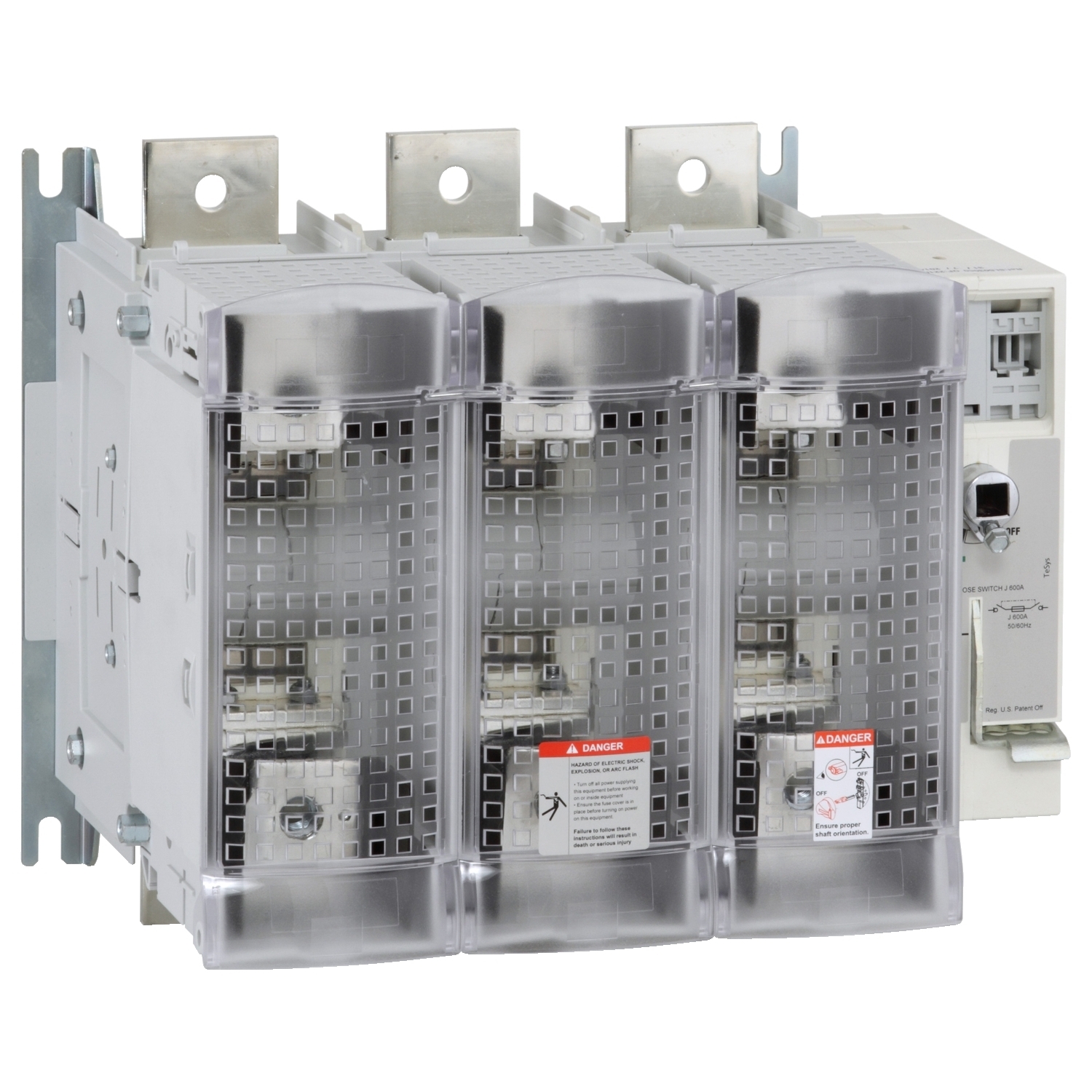 GS2TU3 TeSys GS Series AC/DC Fusible IEC Style Disconnect Switch, 400/690 V AC, 800 A, 200 hp, 500 hp, 3NO 3 Form A Contact, 3 Poles