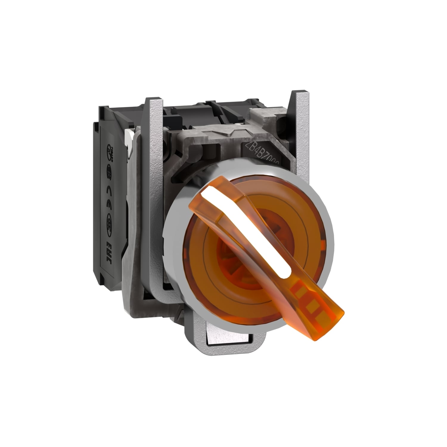 XB4BK125G5 Harmony XB4 Series Illuminated Selector Switch, 22 mm, 1NO-1NC Contact, Lever Operator