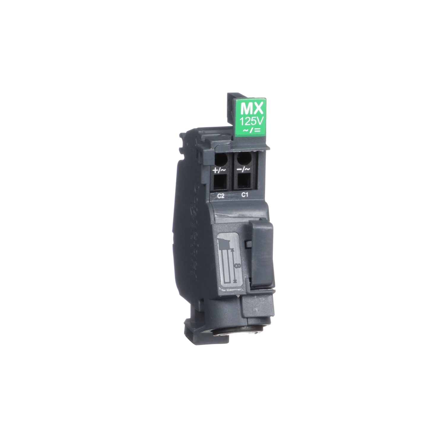 LV426843 Field Installable MX Standard Shunt Trip Release, 125 V AC/DC, Clamp Terminal Connection, Clip-Fit Mount