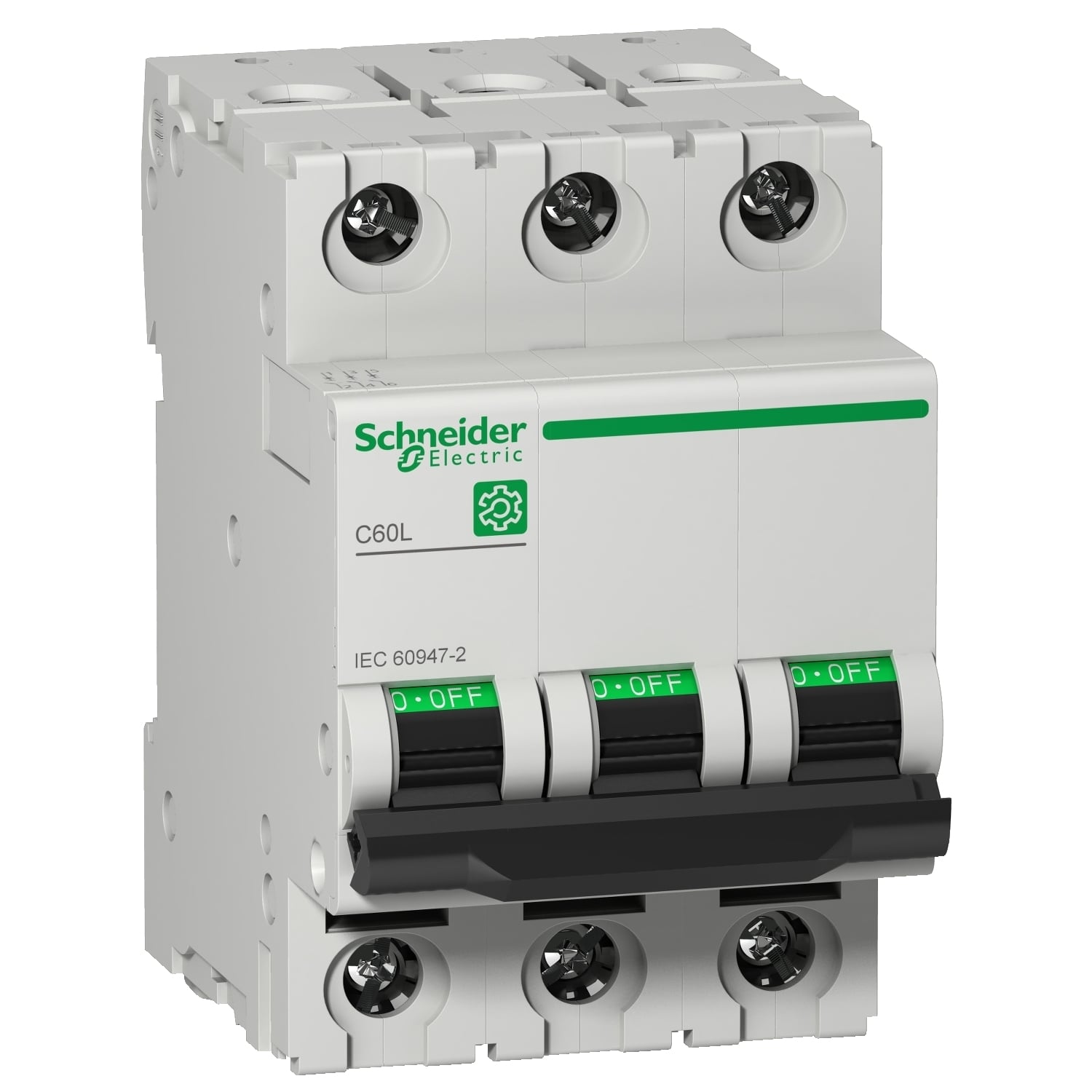 M9F17325 C60L Miniature Circuit Breaker, 277/415 V AC, 25 A, 25 kA Interrupt, 3 Poles, Thermal Magnetic Trip