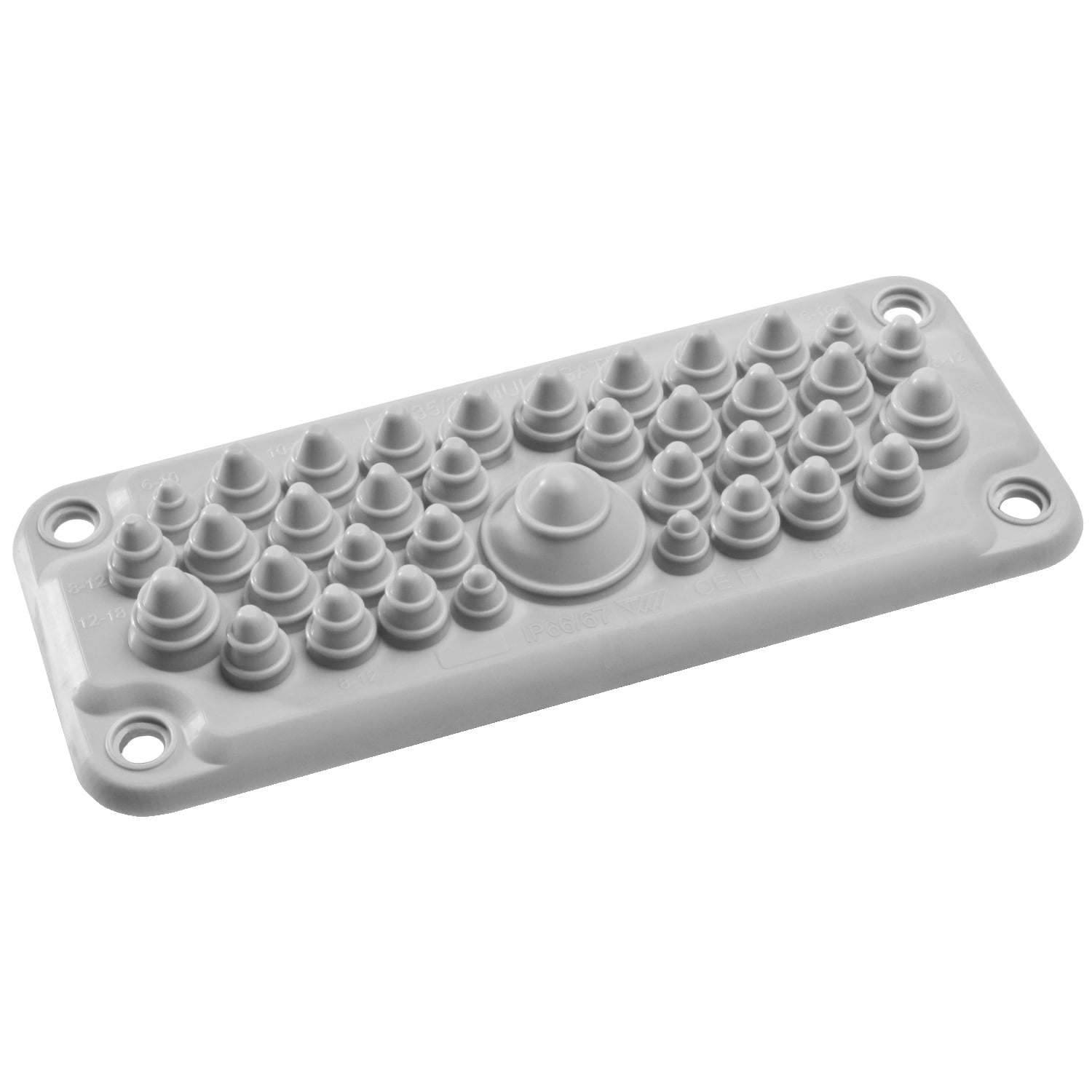 NSYAECPFLT35 Type FL21 Cable Entry Membrane With 37-Entrances, For Use With Spacial S3D, CRN Compact Enclosure, Spacial SF Enclosure, IP66, Thermoplastic Elastomer, Gray