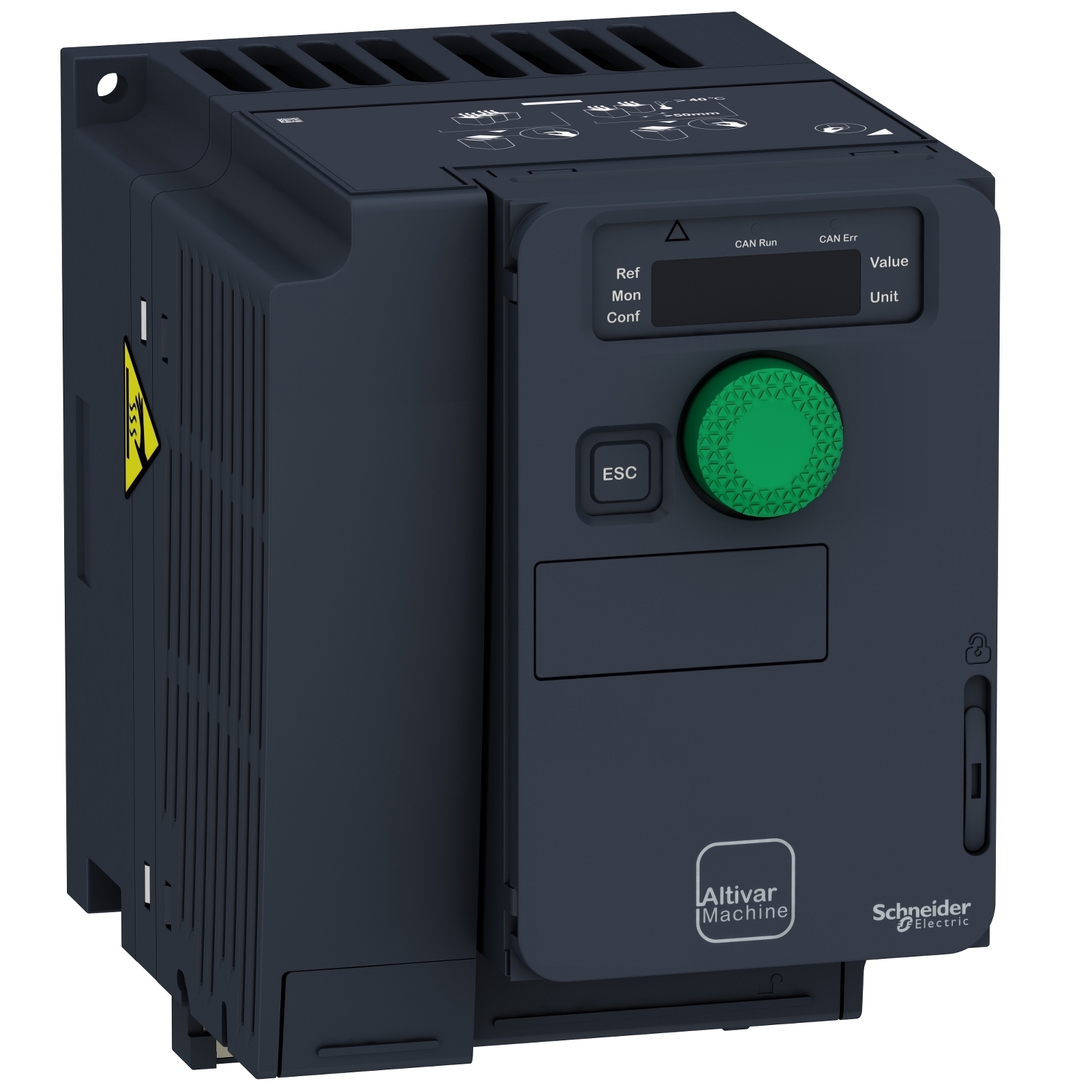 ATV320U22M3C Altivar 320 3-Phase Compact AC Variable Speed Drive, 200/240 V AC, 12.5/14.9 A, 3 hp, 4.13 in W x 6.22 in D