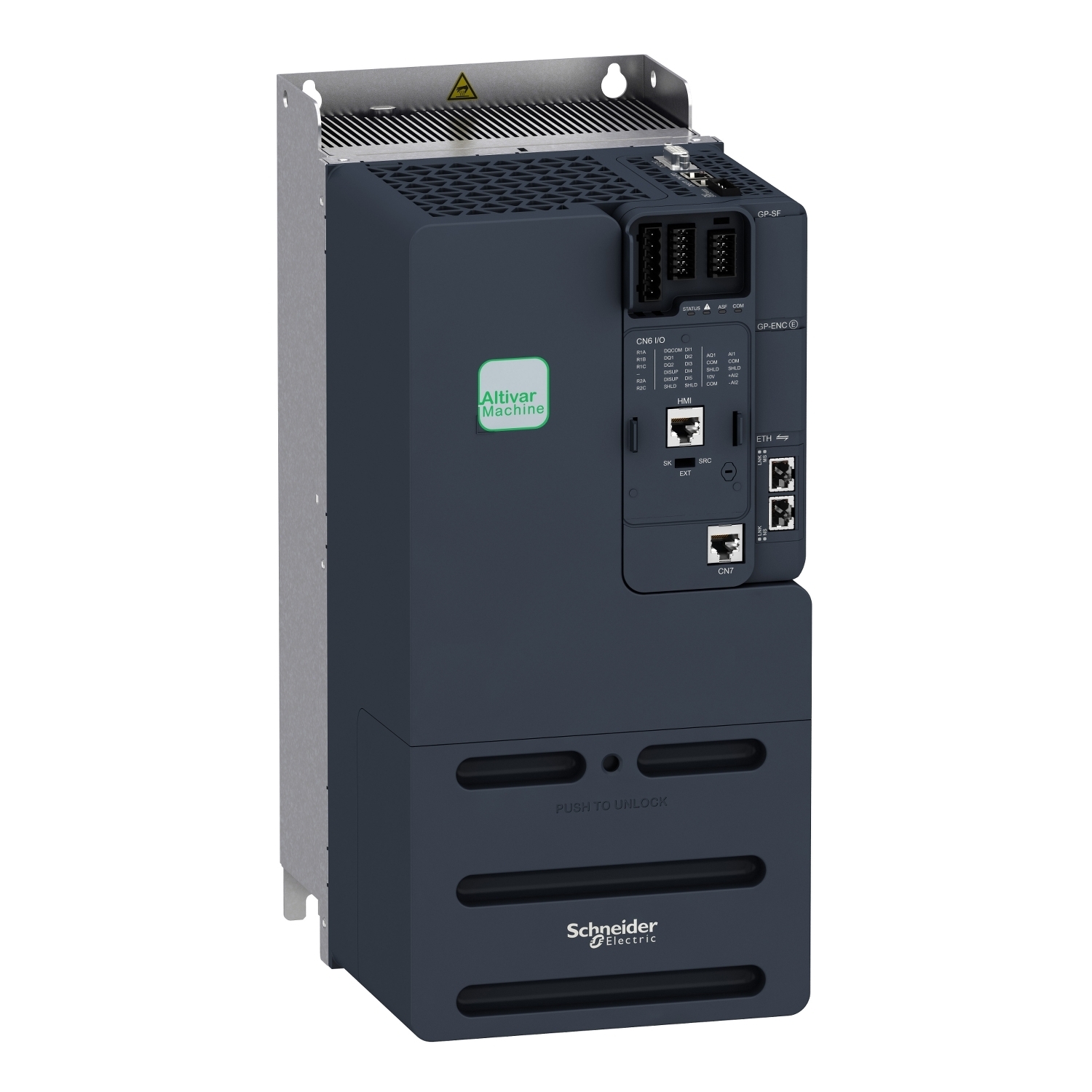 ATV340D22N4E Altivar 3-Phase Variable Speed Drive With Heat Sink, 380 to 480 V, 40 hp Normal Duty, 30 hp Heavy Duty, 7.09 in W x 9.8 in D