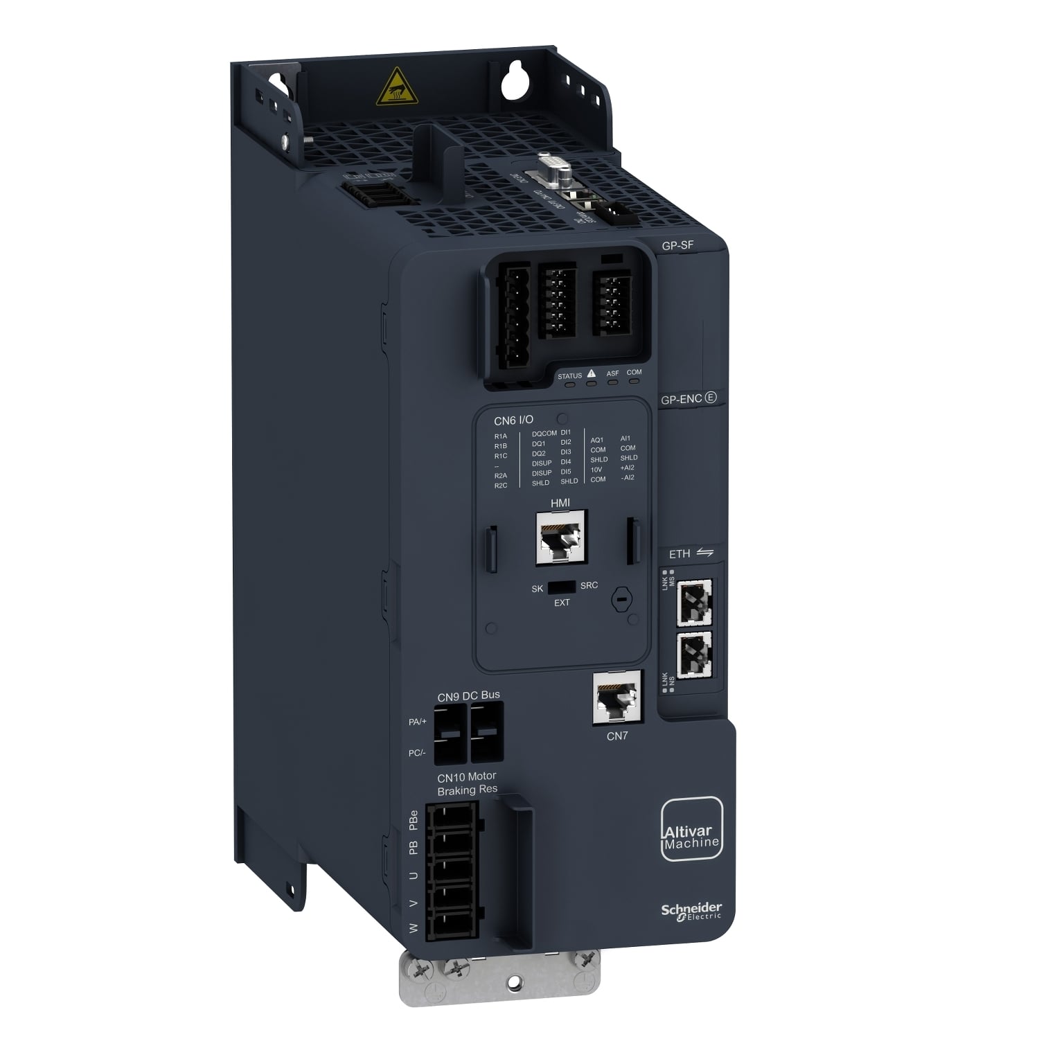 ATV340U55N4E Altivar 3-Phase Variable Speed Drive With Heat Sink, 380 to 480 V, 10 hp Normal Duty, 7 hp Heavy Duty, 4.33 in W x 9.21 in D
