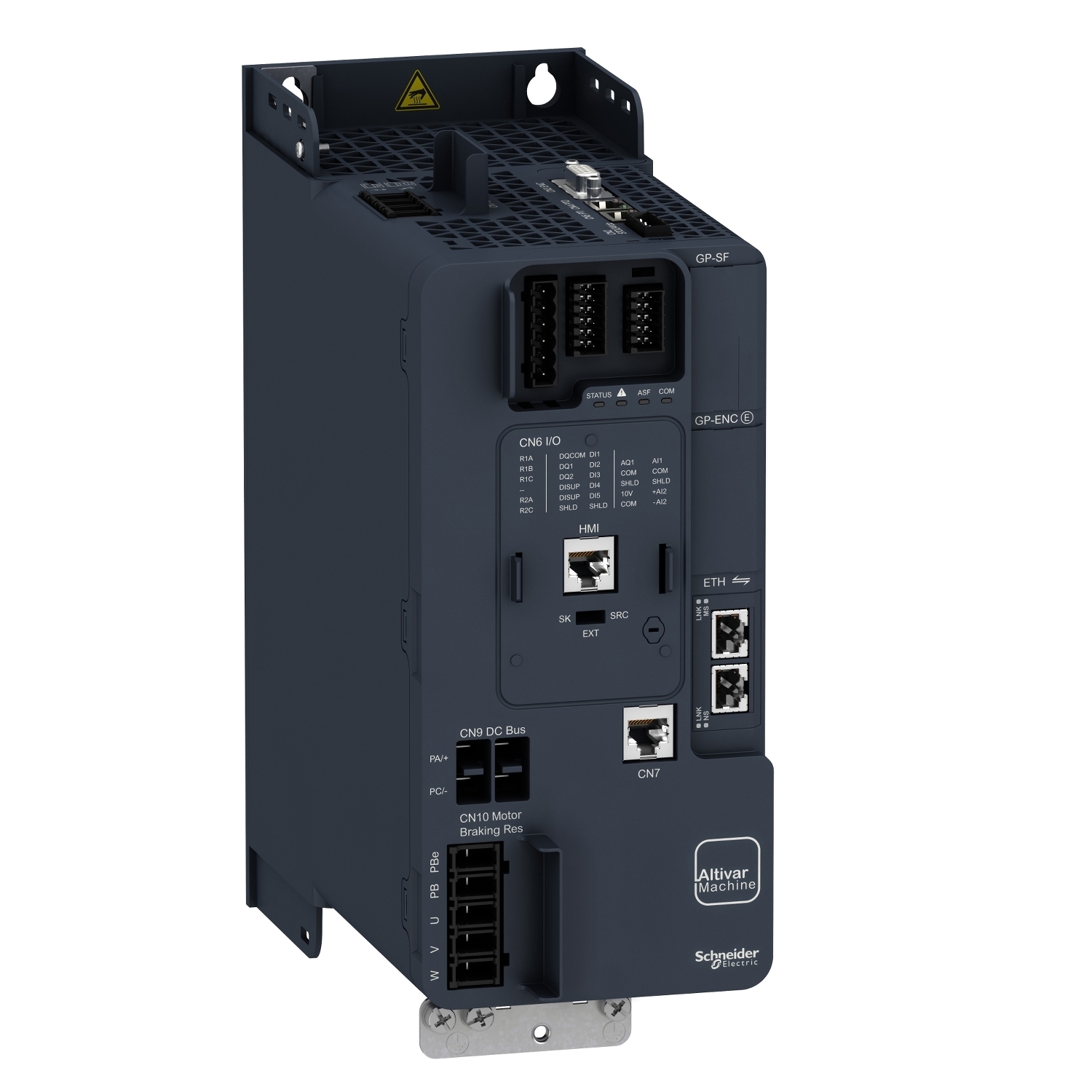 ATV340U75N4E Altivar 3-Phase Variable Speed Drive, 400 V, 16.5 A Heavy Duty/24 A Normal Duty, 10 hp Heavy Duty, 15 hp Normal Duty, 4.33 in W x 9.21 in D