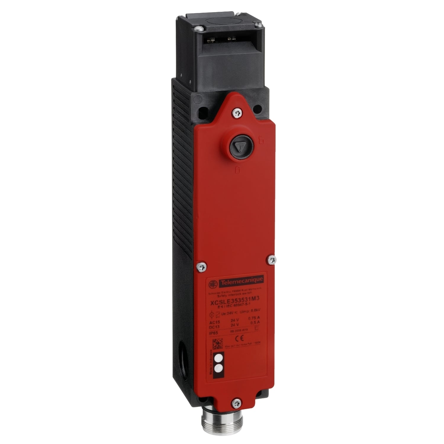 XCSLE373731M3 Preventa Slim Turret Head Safety Interlock Switch, 24 V AC/DC, 4 A, 50/60 Hz, 3 Poles