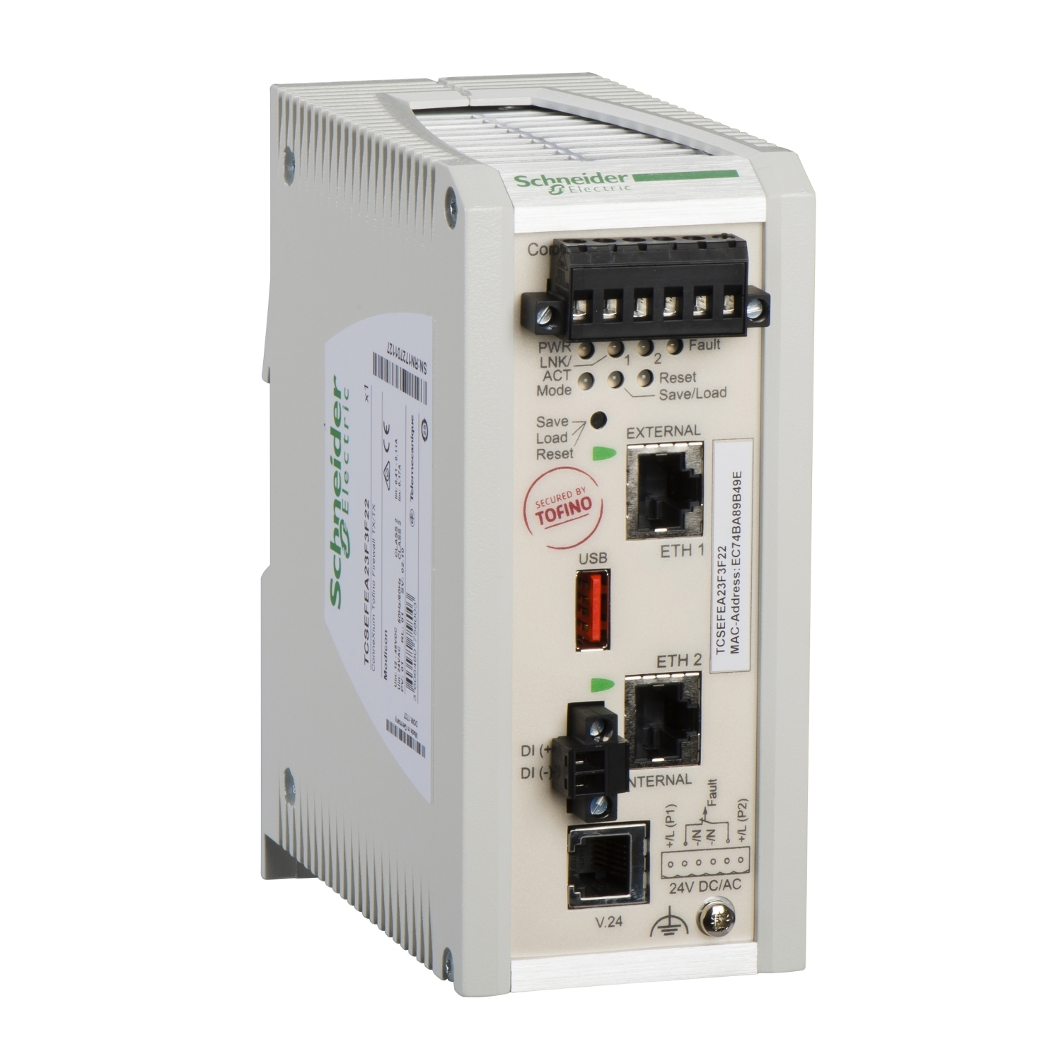 TCSEFEA23F3F22 Firewall, Removable 6-Way Power Supply Connectivity, 2 Ports