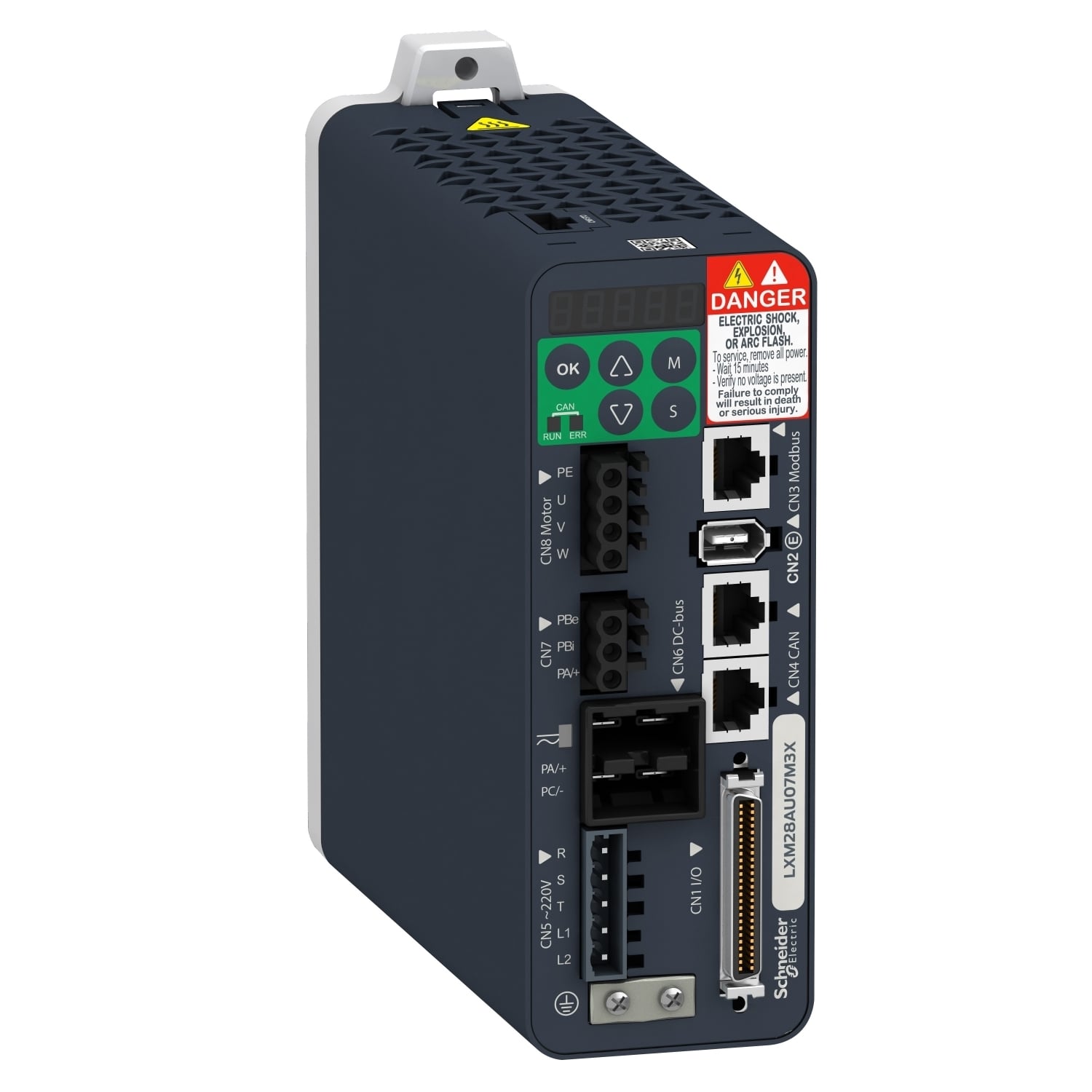 LXM28AU02M3X Lexium Motion Servo Drive, 200 to 230 V AC, 1.5 A at 16 kHz Continuous Output, 50/60 Hz, 0.2 kW at 220 V 16 kHz