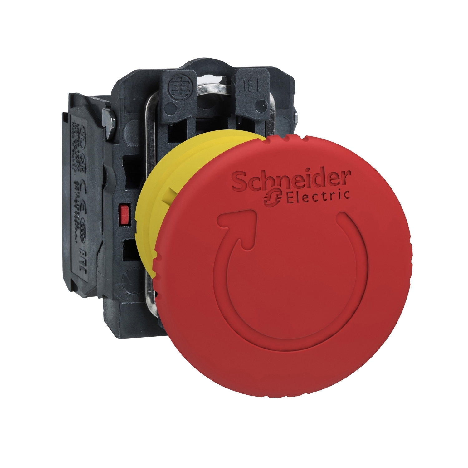 XB5AS8442 Harmony Emergency Stop Non-Illuminated Pushbutton, 22 mm, 1NC Contact, Mushroom Head Operator, Red