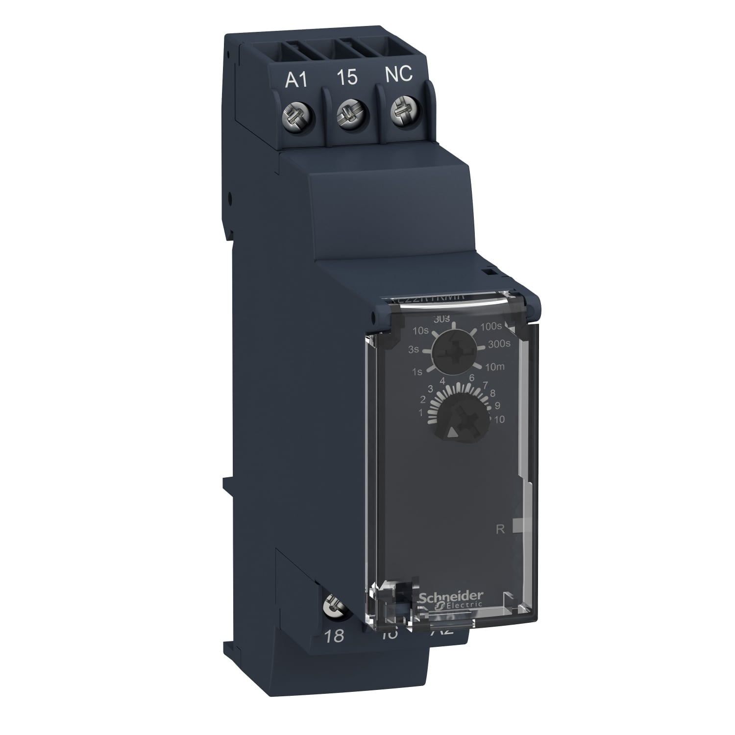 RE22R1KMR Zelio Modular Timing Relay With Relay Output, 0.05 sec to 10 min Setting, 1CO 1 Form C Contact