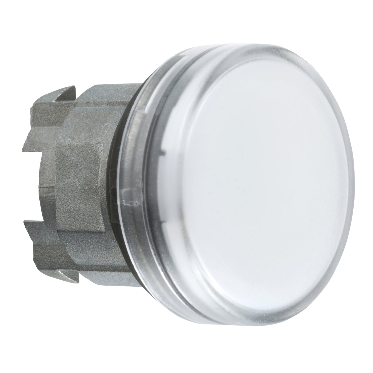 ZB4BV01S Harmony Head With Grooved Lens, 29 mm W x 31 mm D x 29 mm H, Round Shape, Metal, White