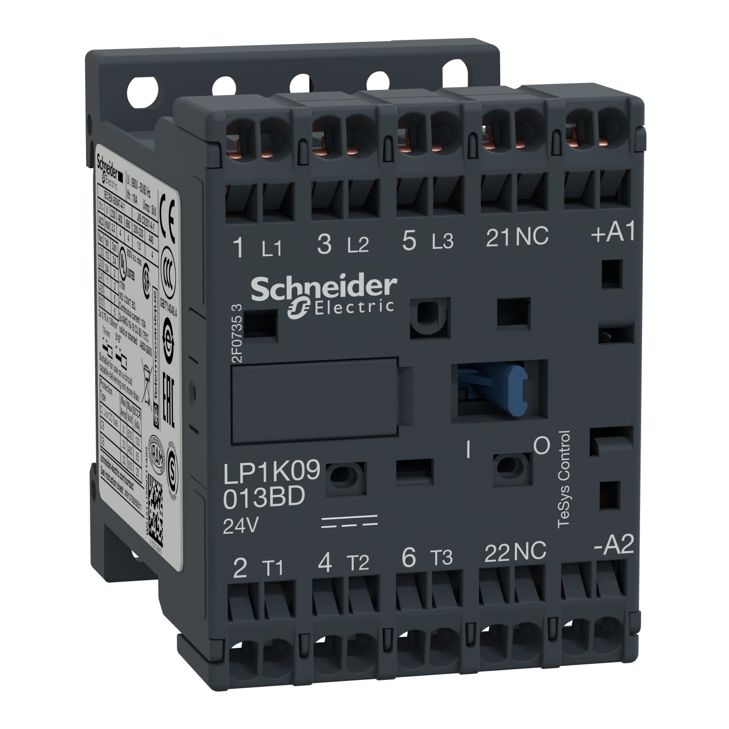 LP1K09013BD TeSys K Contactor, 24 V DC V Coil, 20 A, 3NO-1NC Contact, 3 Poles