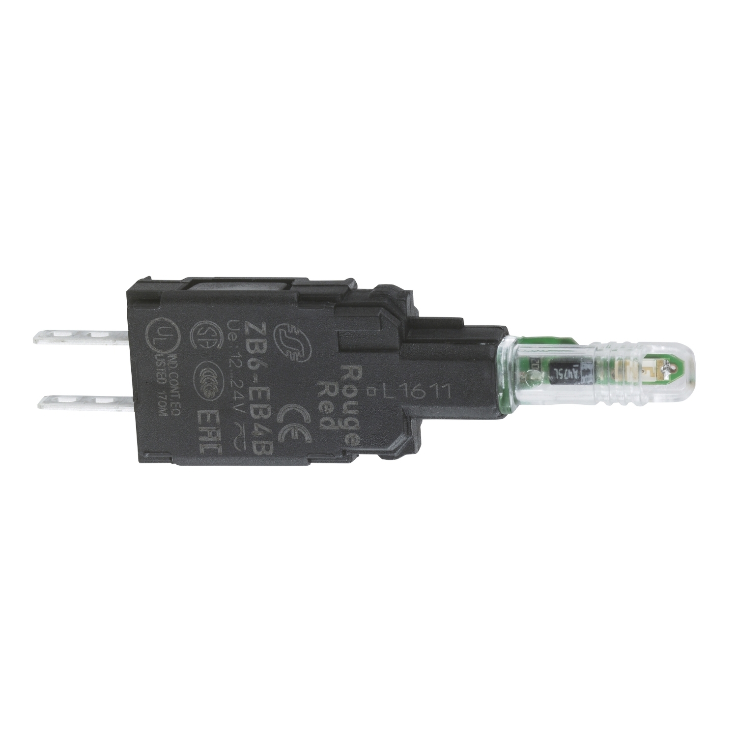 XB6 Harmony ZB6EG1B Light Block With Body/Fixing Collar, LED Lamp, 48 to 120 V AC, 2.8 x 0.5 mm Fasten Connector Terminal, White
