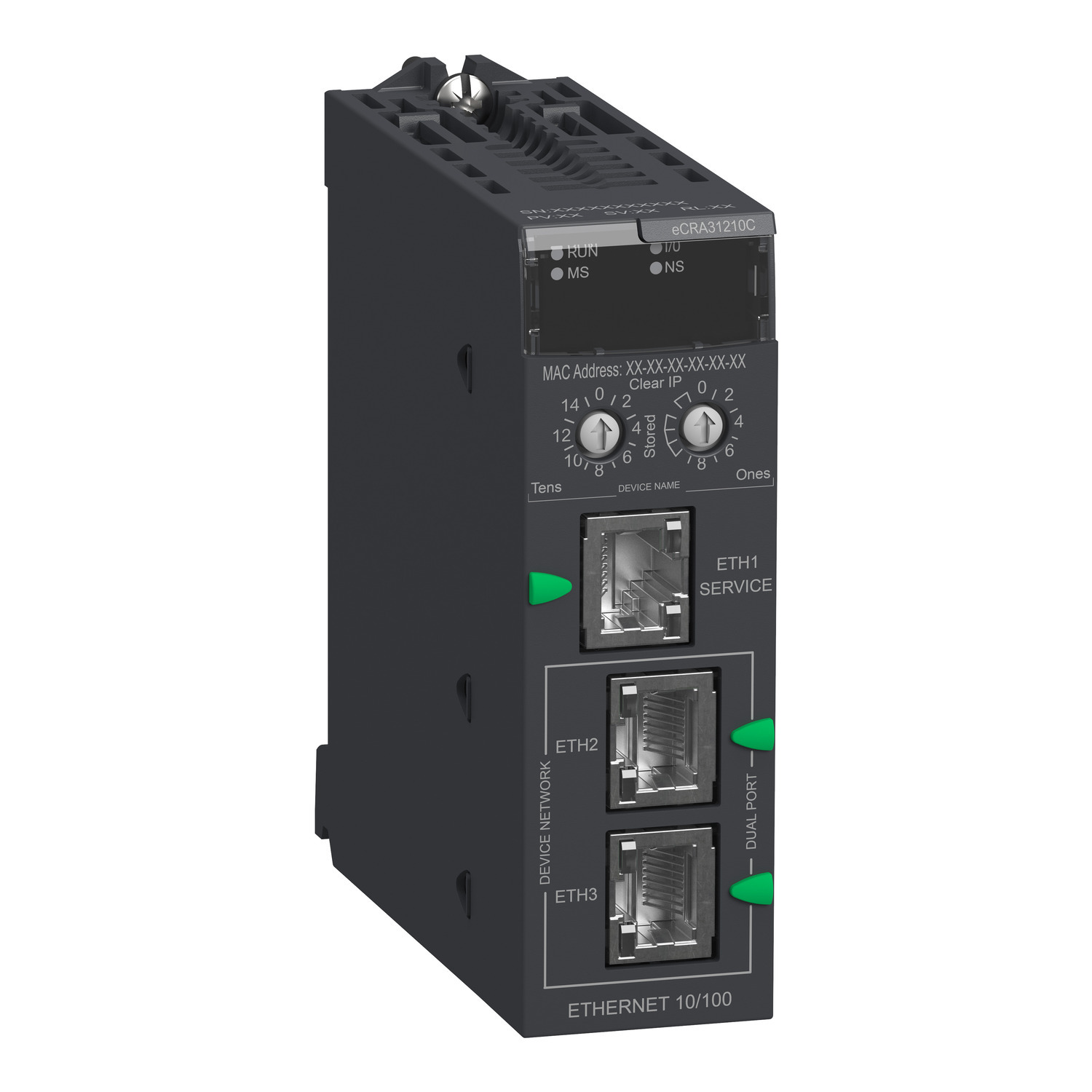 BMECRA31210C Modicon EIO Drop Adapter With Coated Ethernet Backplane, 3 Ports