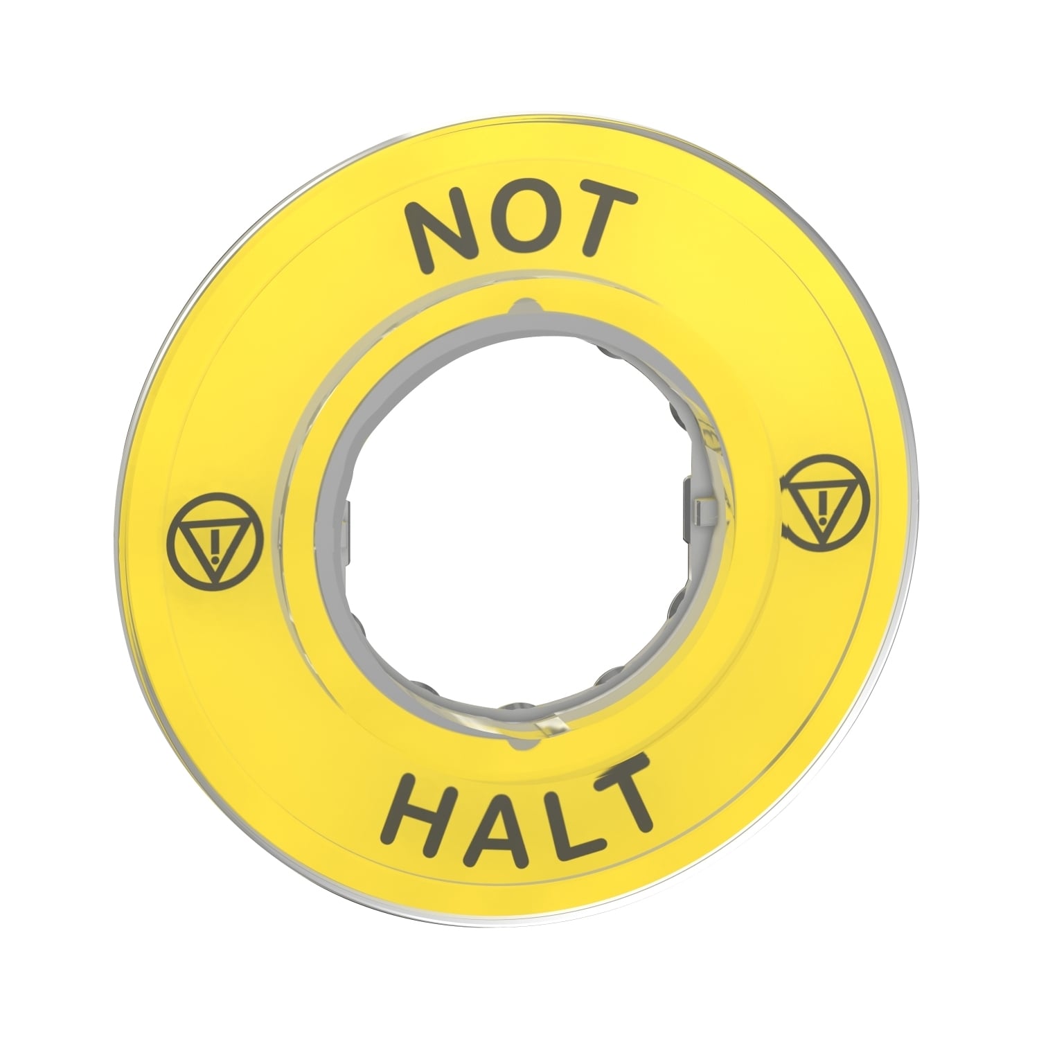ZBY9220 Harmony German Marked Legend Plate, 60 mm W, Circular Plate, Plastic, Yellow Field