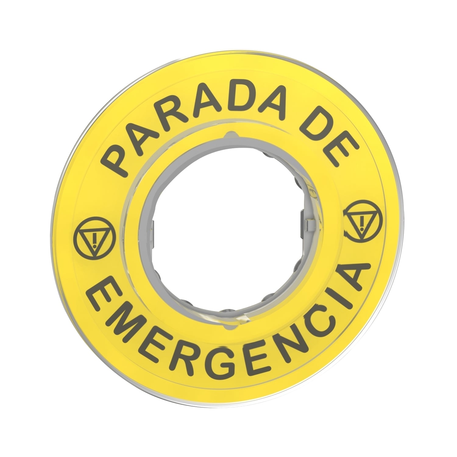 ZBY9420 Harmony Marked Spanish Legend Plate, 60 mm W, Circular Plate, Plastic, Yellow Field