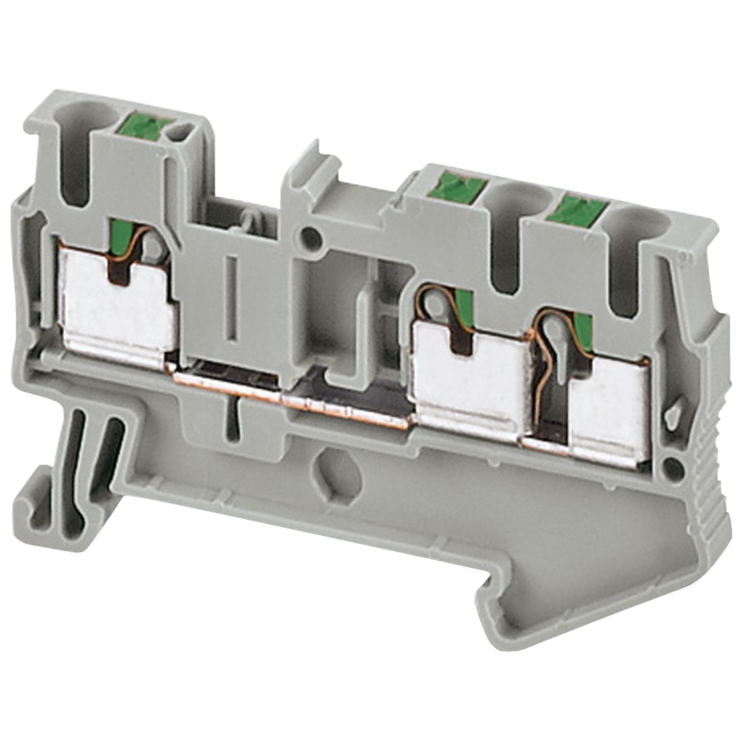 NSYTRP23 Linergy TR 3-Point Feed-Thru Terminal Block, 800 V AC, 24 A, 1 Pole, Clip-Fit Mount