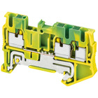 PUSH-IN TERMINAL, PROTECTIVE EARTH, 3 POINTS, 2,5MM, GREEN-YELLOW
